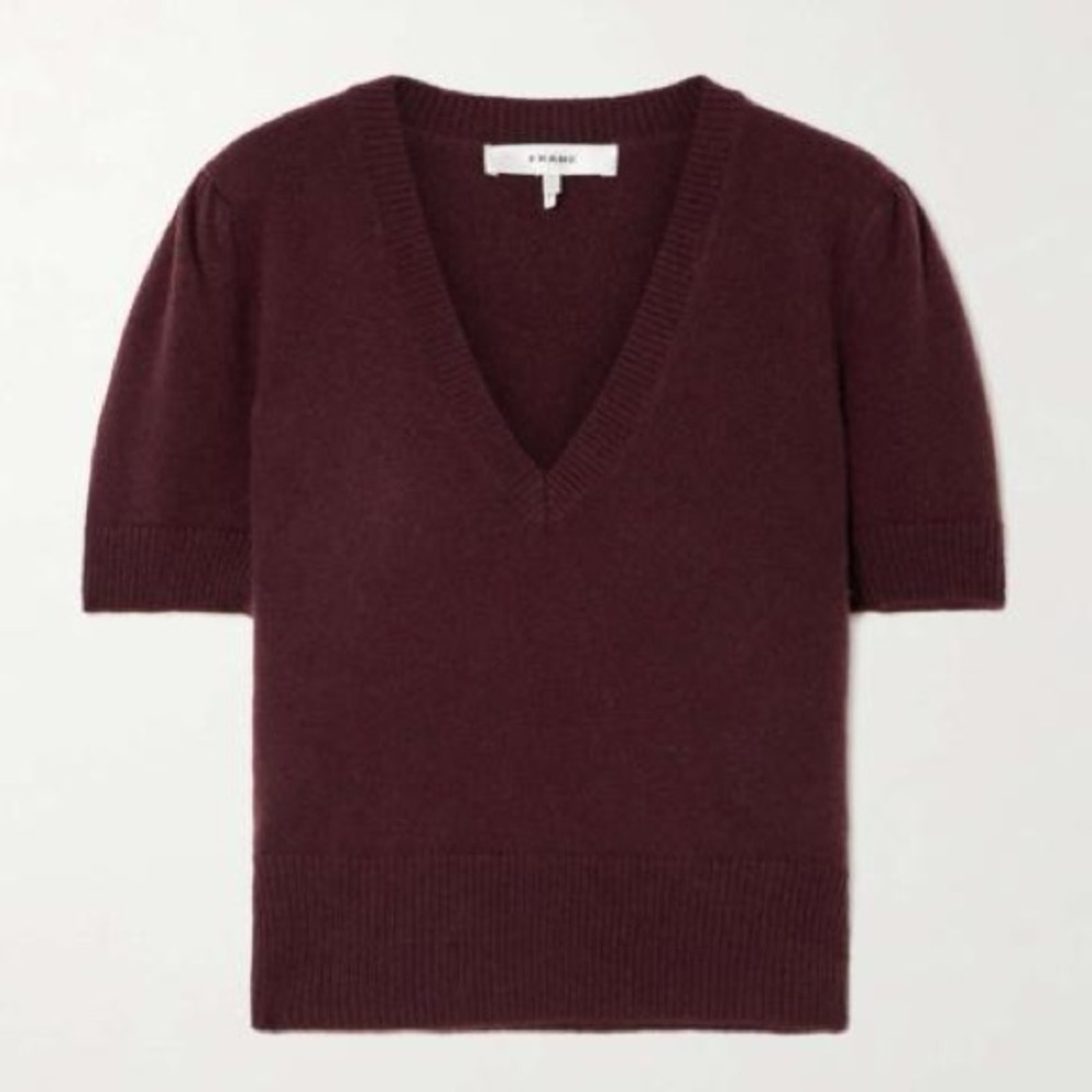 New FRAME V-Neck Cashmere - deep burgundy - M